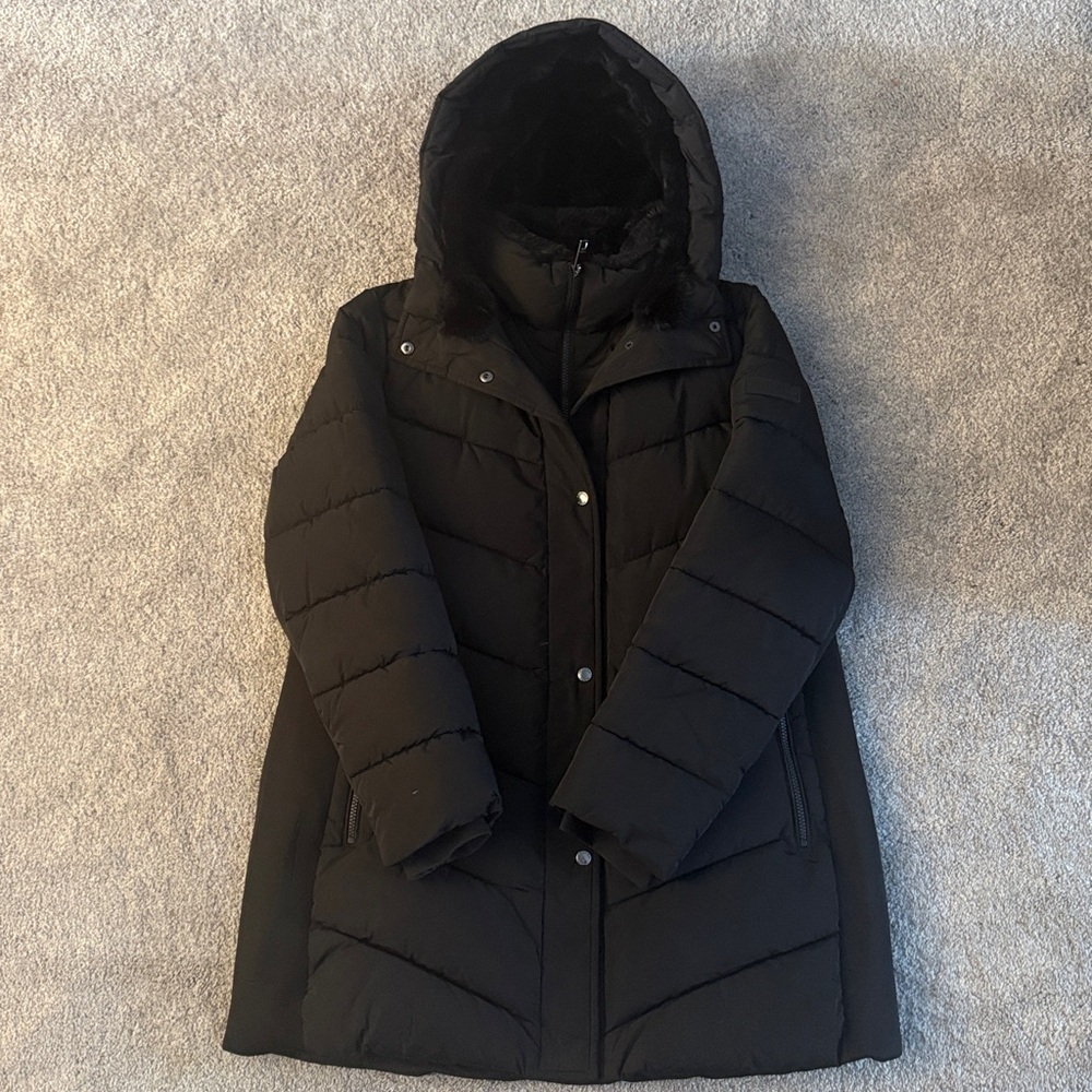 Andrew Marc Black Hooded Women's Puffer Jacket